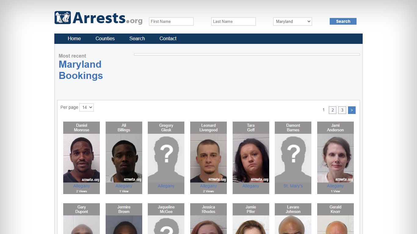 Maryland Arrests and Inmate Search
